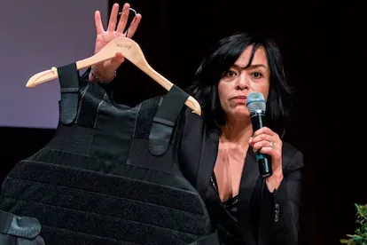 CIUDAD DE MÉXICO, 18JUNIO2019.- Anabel Hernández, periodista independiente, durante la inauguración de la Cumbre Internacional de libertad de Prensa México. Dónde a través de distintas foros se preten