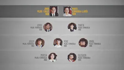 Jordi Pujol, Marta Ferrusola y sus siete hijos.