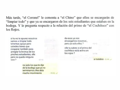 Mensajes correspondientes a la segunda parte de la página 76 del informe.