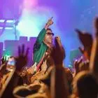 NEWQUAY, ENGLAND - AUGUST 14: Damon Albarn of Gorillaz performs on the Main Stage during Boardmasters Festival 2021 at Watergate Bay on August 14, 2021 in Newquay, England. (Photo by Hugh R Hastings/G