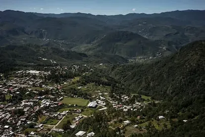 Vista aérea de Ixtlán de Juárez, Oaxaca.