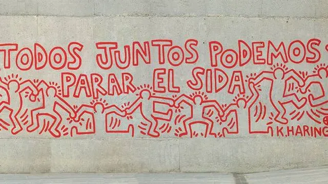 Keith Haring artista urbano que dedico sus últimos días a pintar murales