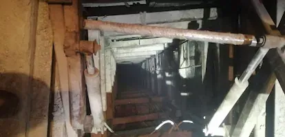 Un pasadizo para el tráfico de drogas localizado el 14 de mayo de 2022, en Tijuana, México.