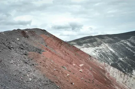 Ciérrese Para Arriba En El Cráter Del Volcán Cerro Negro Cerca De León En  Nicaragua, Popular Para El Embarque Volcán. Sus Laderas Resbaladizas De  Arena De Lava, Ceniza Y Rocas Son Difíciles De Ascen