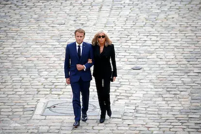 El matrimonio Macron, en el homanaje al fallecido actor Jean-Paul Belmondo, el pasado septiembre.
