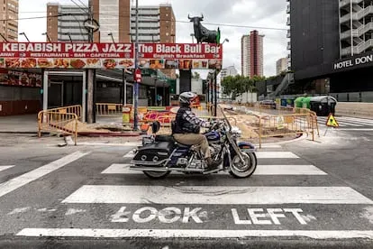 Zona del Raco de L´oix, en Benidorm, ahora sin turistas ingleses.