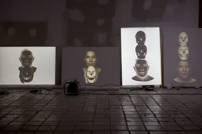 Marina Abramovic fotografiada en lostalleres de Factum Arte, Madrid. Julio 2021