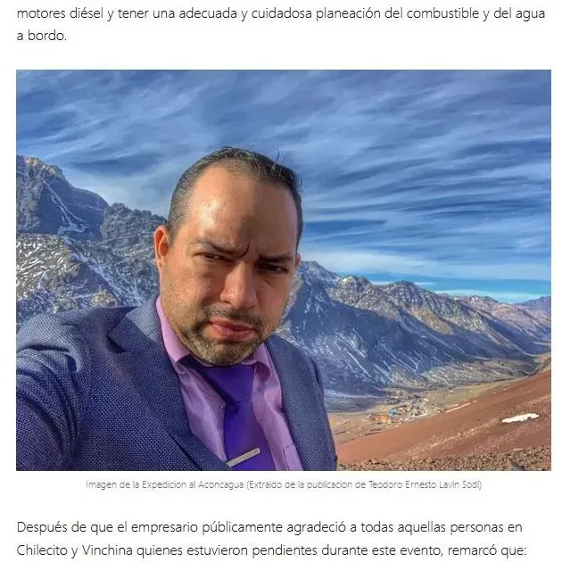 Teodoro Ernesto Lavin Sodi en el Aconcagua