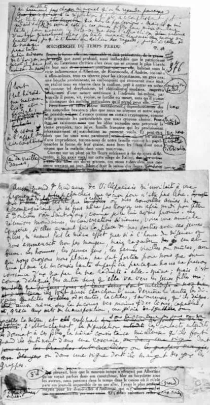 Manuscrito original de la obra de Proust 'En busca del tiempo perdido'.