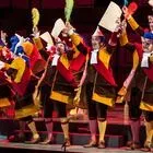CARDIFF, WALES - OCTOBER 03:  Fabio Capitanucci as Don Magnifico and the Company perform on stage during the Welsh National Opera performance of âLa Cenerentola' - Dress Rehearsal at Wales Millennium 