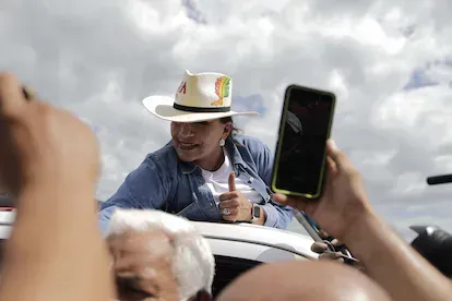 La candidata presidencial del Partido LIBRE, Xiomara Castro, en Nacaome, honduras.