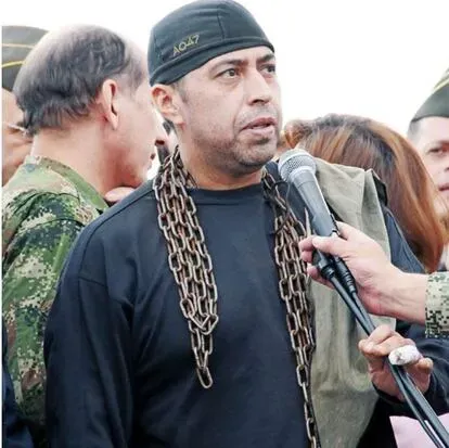 William Donato, cuando fue rescatado por el Ejército de Colombia en 2010.