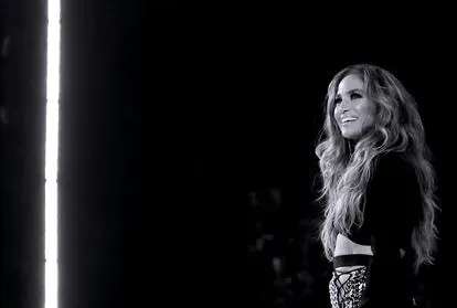 NEW YORK, NEW YORK - SEPTEMBER 12: (EDITORS NOTE: This image has been converted to black and white. Color version available.) Jennifer Lopez speaks onstage during the 2021 MTV Video Music Awards at Ba