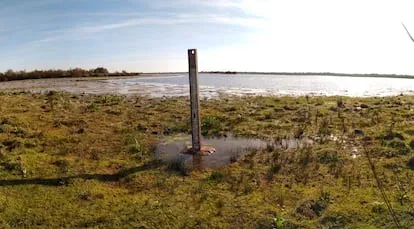 La laguna de Santa Olalla, este lunes, desde una de sus orillas. / CARMEN DÍAZ (CSIC)