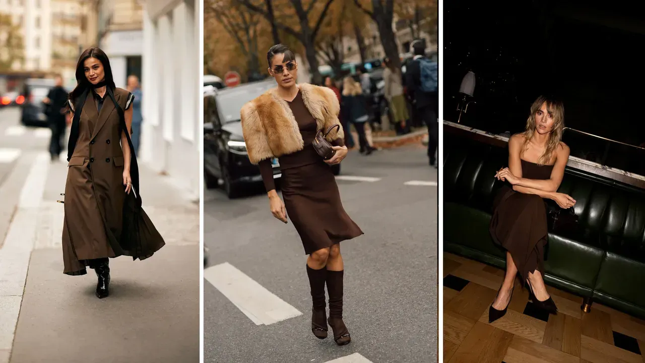 Zapatos negros y vestidos marrones: Otoño-Invierno 2025.