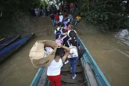 Zona de guerra entre la frontera de Colombia y Venezuela