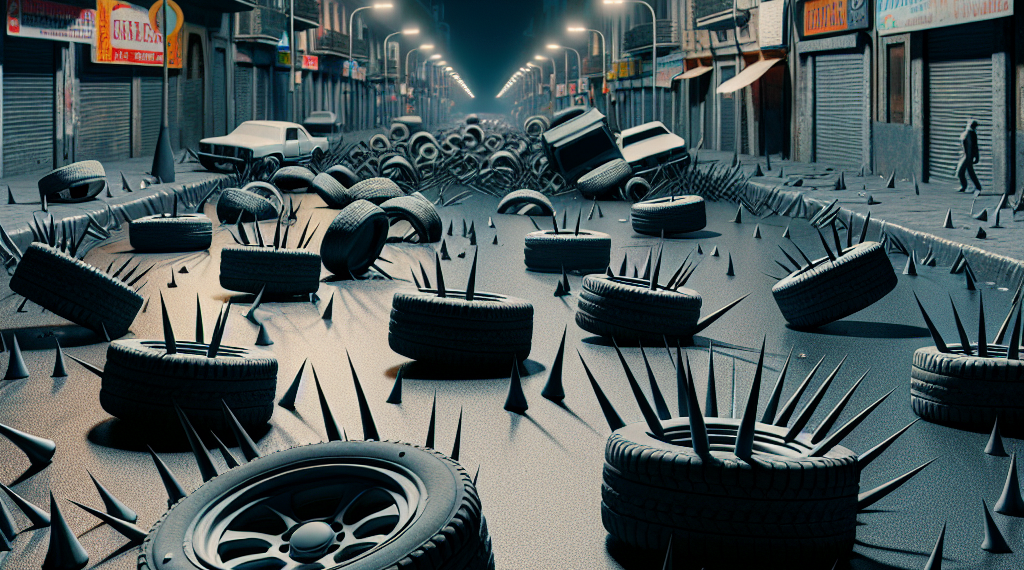 Delincuentes usan ponchallantas para realizar un asalto múltiple en la Puebla-Atlixco