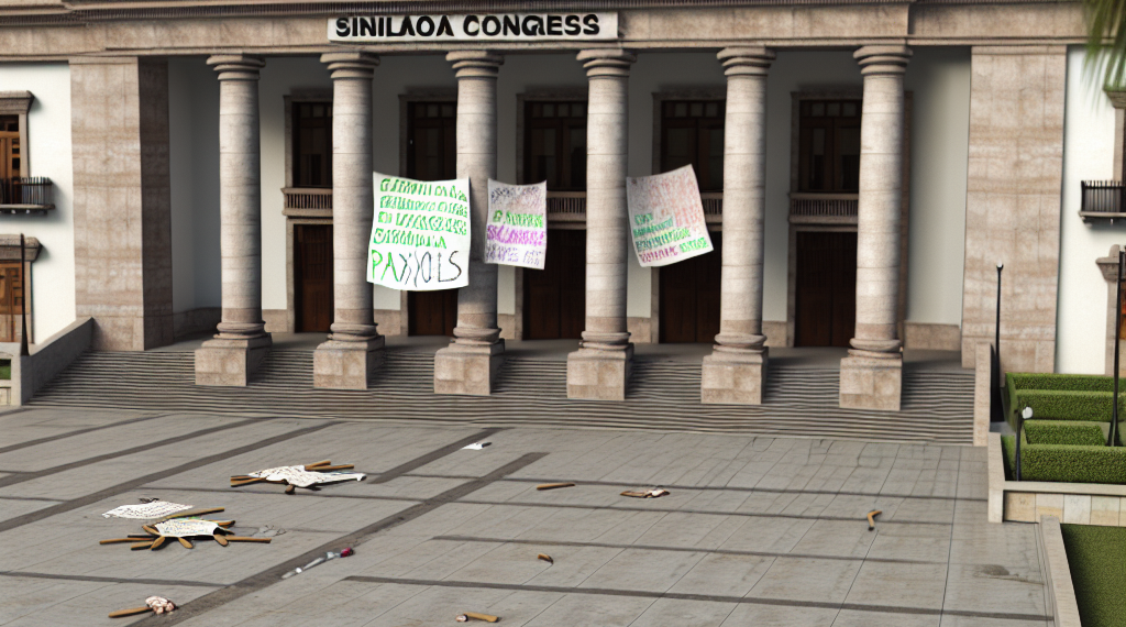 Ciudadanos irrumpen en el Congreso de Sinaloa en protesta contra Rocha Moya
