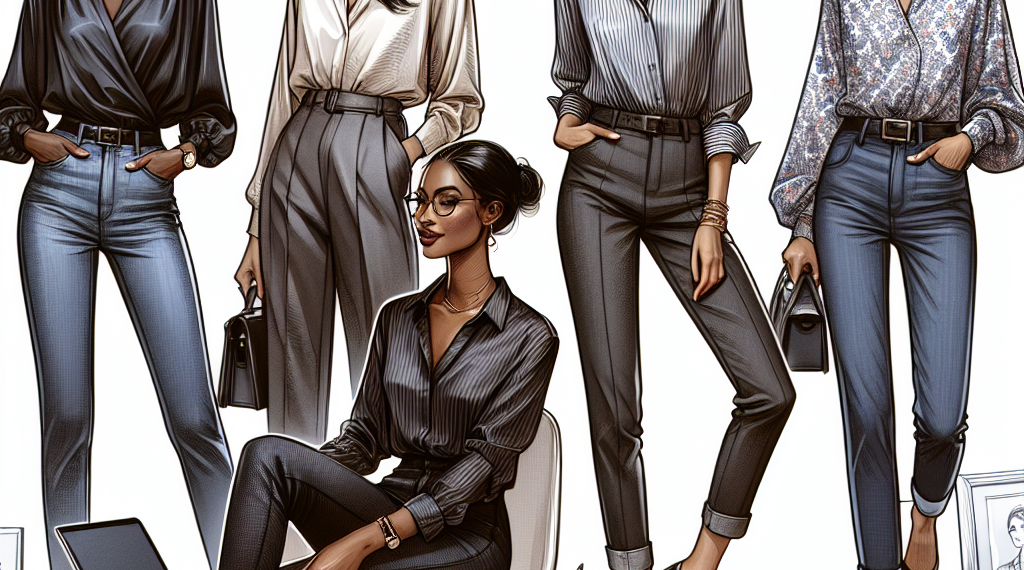 Cómo llevar blusas elegantes con jeans a la oficina en enero 2025