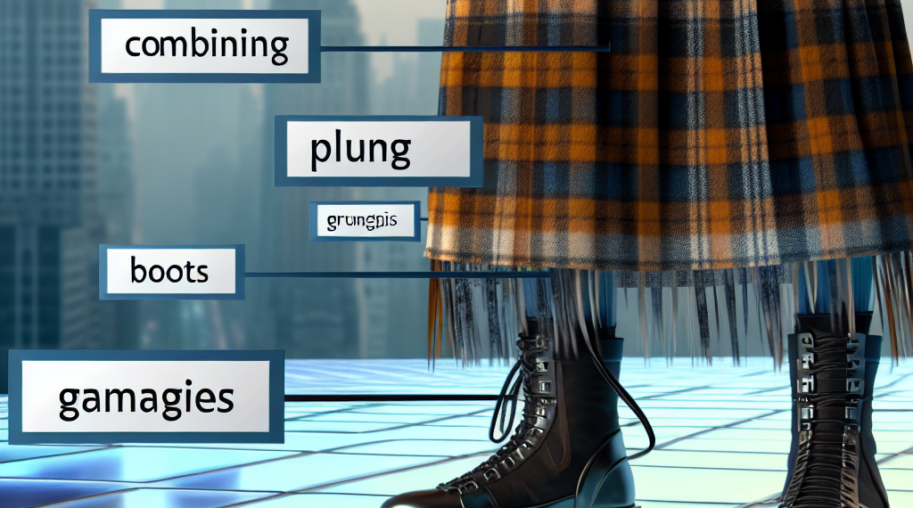 Cómo llevar faldas de cuadros grunge de los 90 con botas en Primavera-Verano 2025