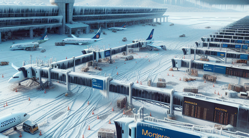 Hielo en el Aeropuerto Internacional de Monterrey provoca la cancelación de vuelos