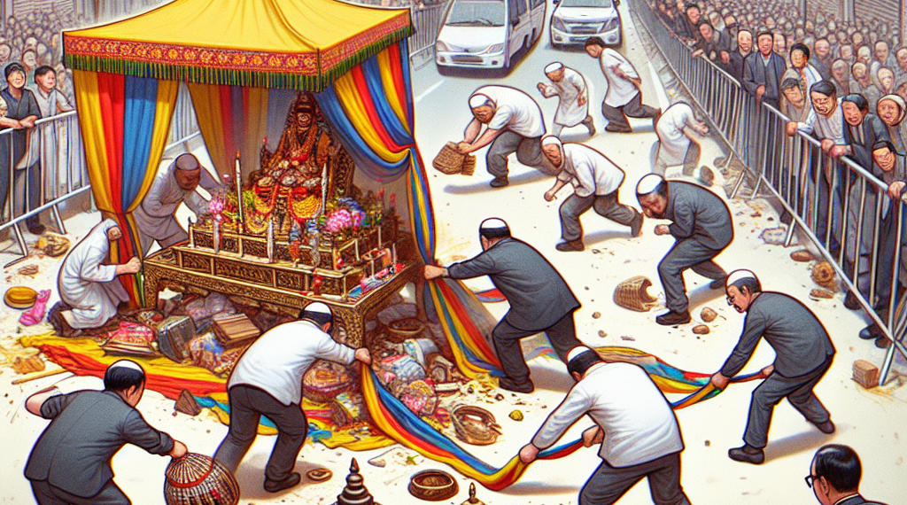 Retiran altar por invadir espacio público