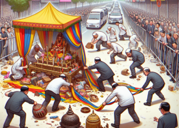 Retiran altar por invadir espacio público