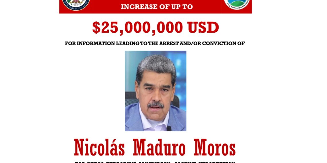 Tras toma de protesta de Maduro, EU aumenta a 25mdd recompensa por su captura