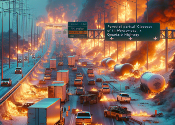 Incendio en ducto de combustible provoca cierre parcial de la autopista México-Querétaro