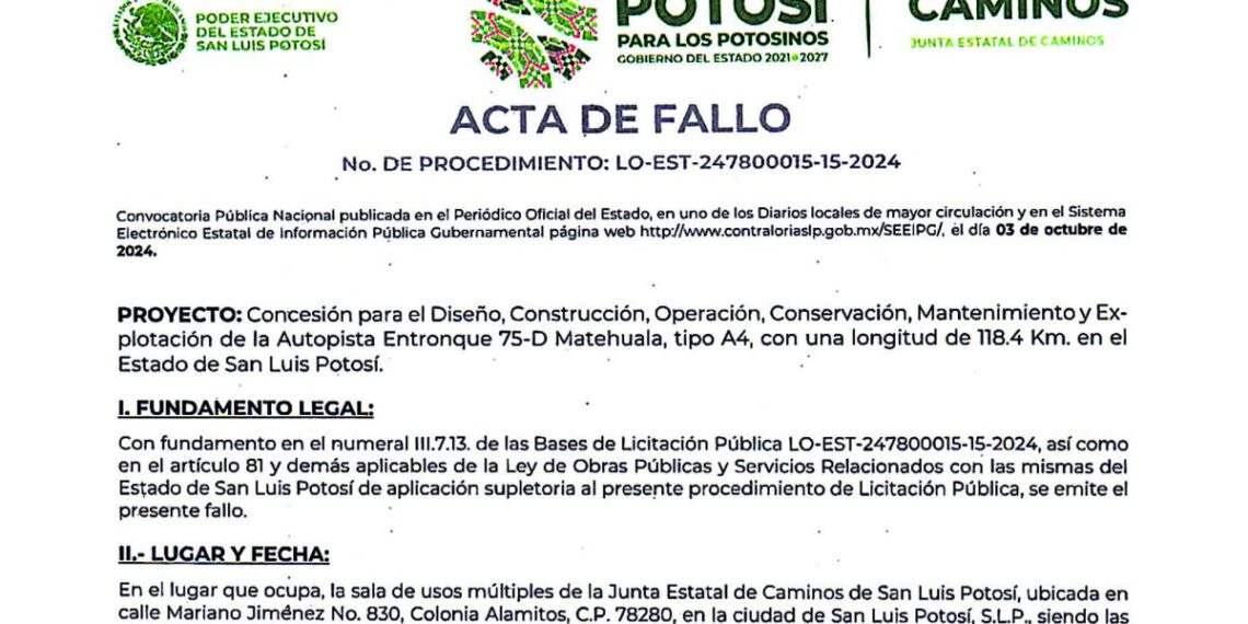 Grupo Valoran gana concesión de autopista en SLP por 22,863 mdp