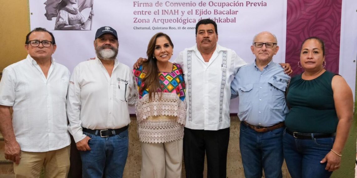 Ichkabal abrirá sus puertas al mundo, INAH y Ejido Bacalar firman histórico convenio para impulsar el turismo y la prosperidad compartida: Mara Lezama