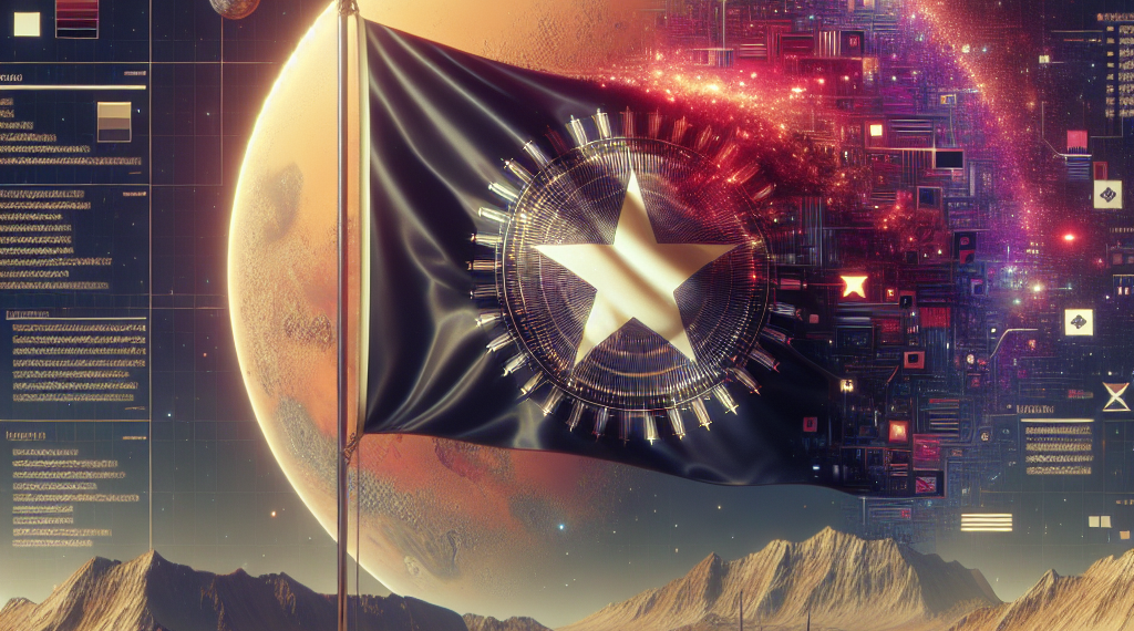 La bandera de las barras y las estrellas en Marte