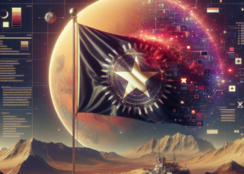 La bandera de las barras y las estrellas en Marte