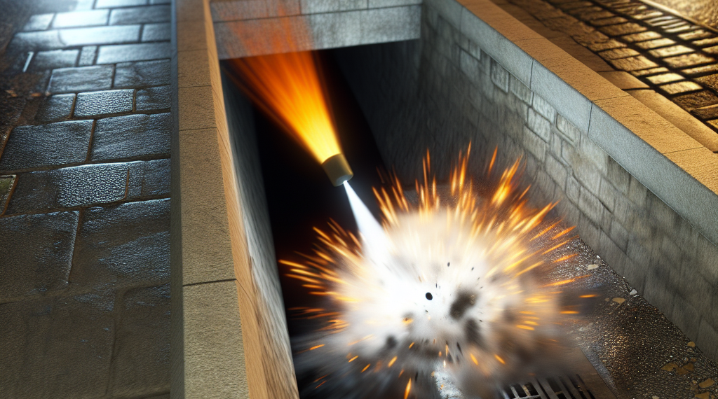 Niña sale proyectada tras arrojar un cuete en una coladera