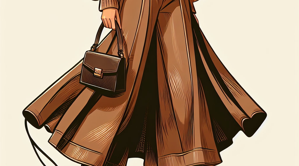 Los pantalones acampanados cafés se llevan con botas elegantes en Primavera-Verano 2025