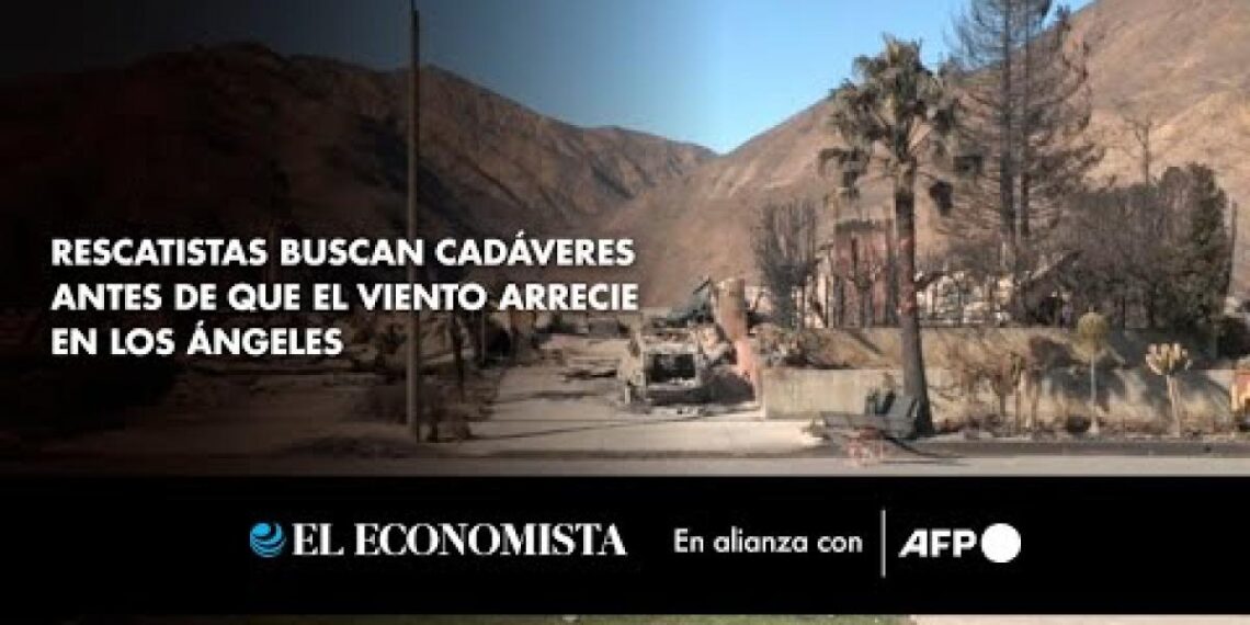 Rescatistas buscan cadáveres antes de que el viento arrecie en Los Ángeles