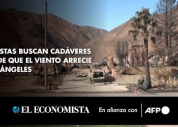 Rescatistas buscan cadáveres antes de que el viento arrecie en Los Ángeles