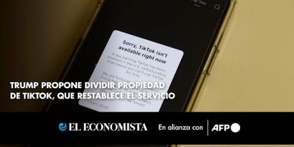Trump propone dividir propiedad de TikTok, que restablece el servicio