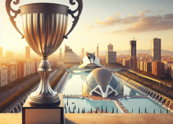 El centrocampista del Valencia Sergi Canós (centro) celebra tras marcar ante el Eldense durante el partido de la Copa del Rey.