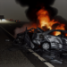 Choque e incendio en la autopista México