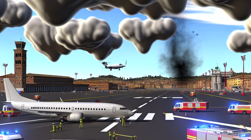 Avión aterriza por presunta amenaza de bomba en Roma, Italia %