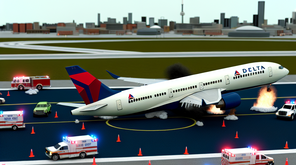 Vuelca avión de Delta en Toronto y deja al menos ocho heridos