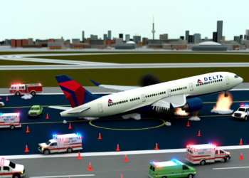 Vuelca avión de Delta en Toronto y deja al menos ocho heridos