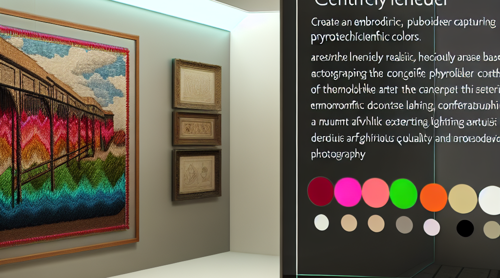 Bordadora atrapa en hilos los colores de la pirotecnia y los exhibe en el Franz Mayer