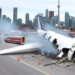 Captan momento exacto del accidente aéreo en Toronto