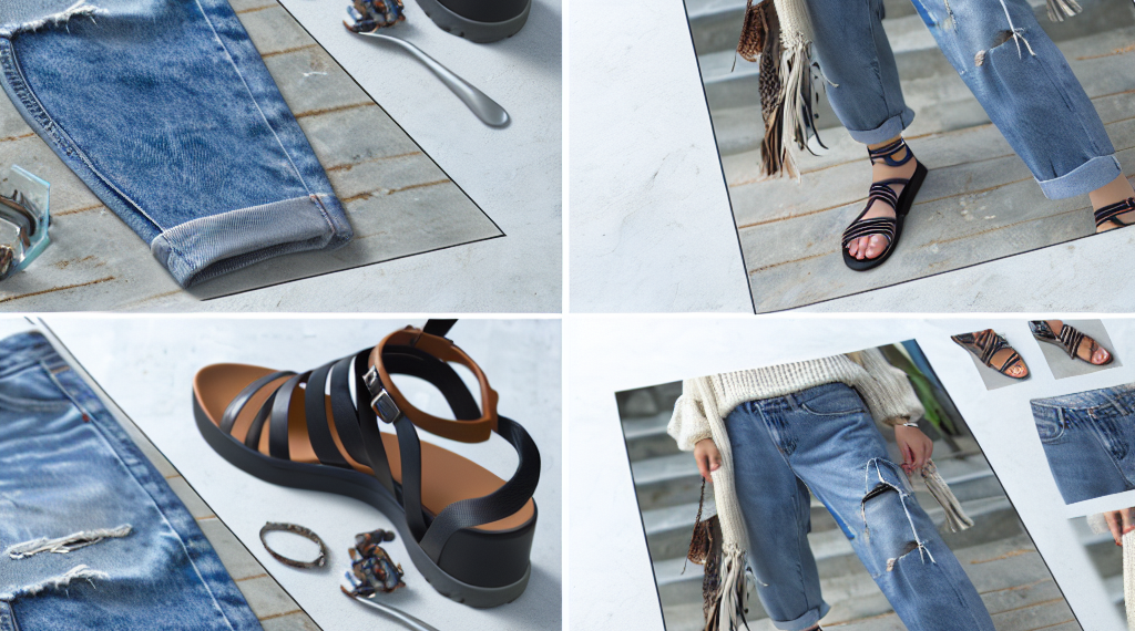 Cómo llevar baggy jeans de los 2000 con sandalias para primavera 2025, según las tendencias
