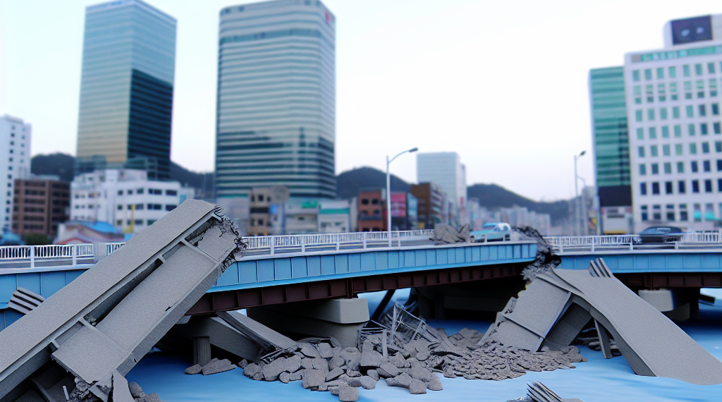 Colapsa puente en autopista de Cheonan, Corea del Sur; reportan 3 muertos