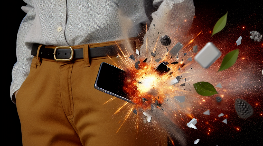 El momento exacto en el que un celular explota dentro del pantalón de una mujer