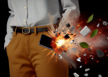 El momento exacto en el que un celular explota dentro del pantalón de una mujer