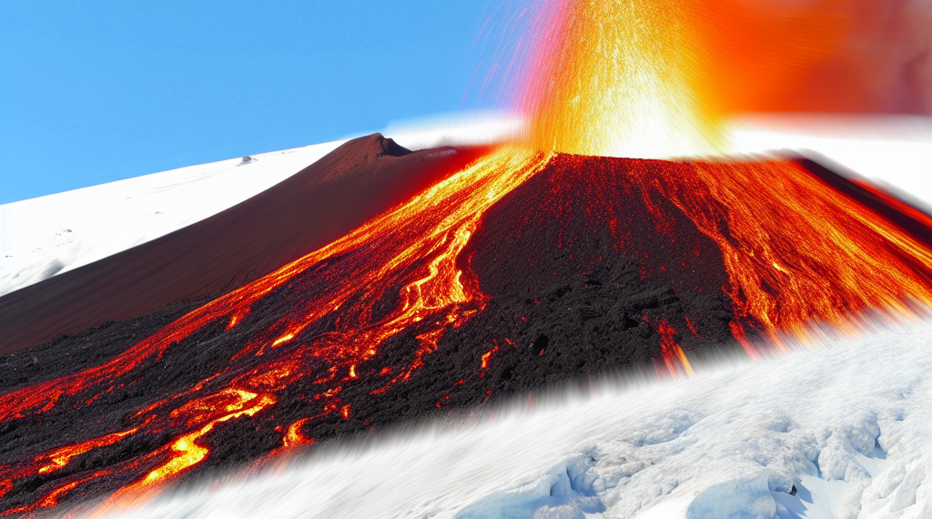 El Etna en erupción, espectáculo que mezcló lava y nieve